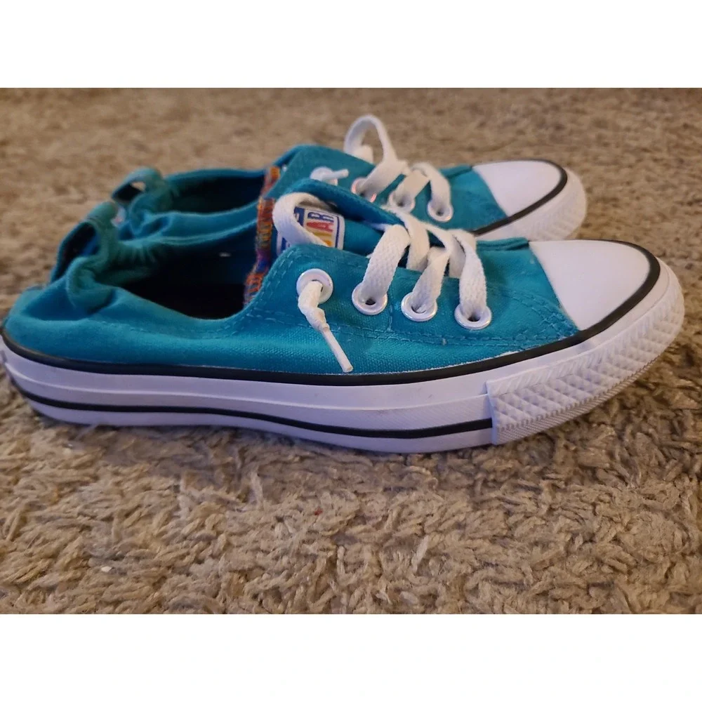 Converse Chuck Taylor All Star Low Top Kids Size 5 Turquoise Blue Sneakers